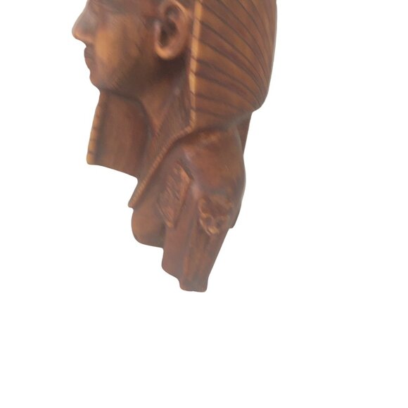 King Tut Tutankhamum Bust Statue 7.5 Inch Wood/Resin - Picture 3 of 5